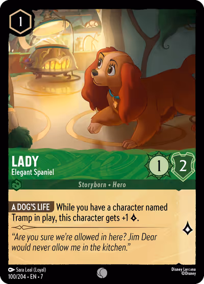 Lady - Elegant Spaniel #100 — Archazia's Island (Common) · Disney Lorcana