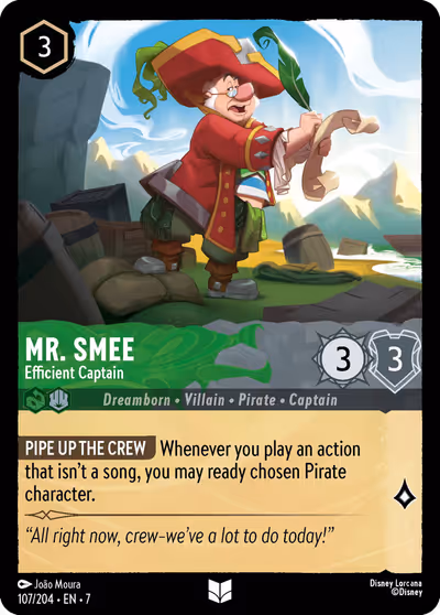 Mr. Smee - Efficient Captain #107 — Archazia's Island (Uncommon) · Disney Lorcana