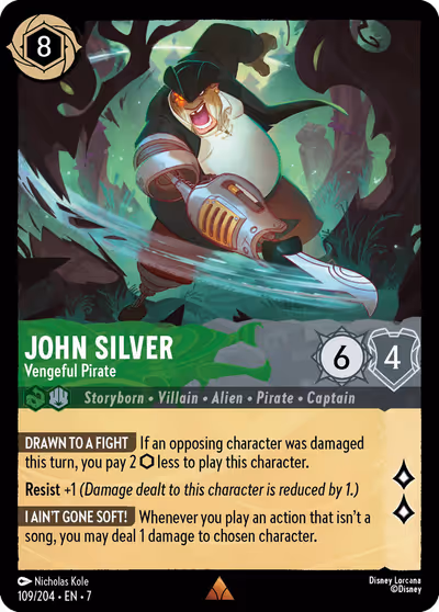 John Silver - Vengeful Pirate #109 — Archazia's Island (Rare) · Disney Lorcana
