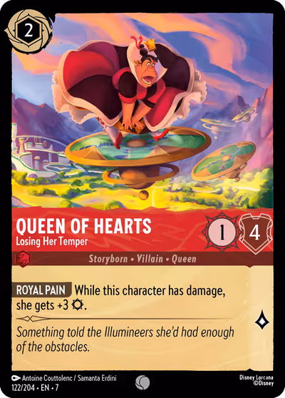 Queen of Hearts - Losing Her Temper #122 — Archazia's Island (Common) · Disney Lorcana