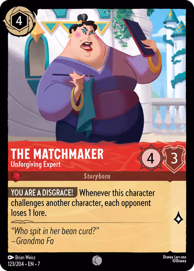 The Matchmaker - Unforgiving Expert #123 — Archazia's Island (Common) · Disney Lorcana