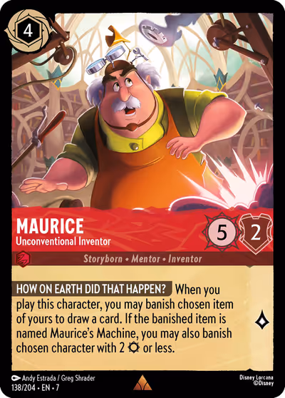 Maurice - Unconventional Inventor #138 — Archazia's Island (Rare) · Disney Lorcana