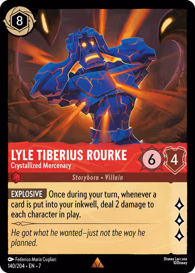 Lyle Tiberius Rourke - Crystallized Mercenary #140 — Archazia's Island (Rare) · Disney Lorcana