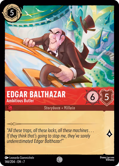Edgar Balthazar - Ambitious Butler #146 — Archazia's Island (Common) · Disney Lorcana