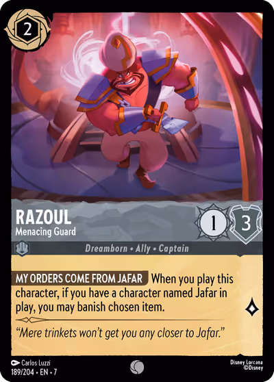Razoul - Menacing Guard #189 — Archazia's Island (Common) · Disney Lorcana