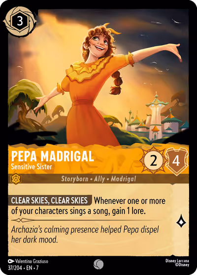 Pepa Madrigal - Sensitive Sister #37 — Archazia's Island (Common) · Disney Lorcana