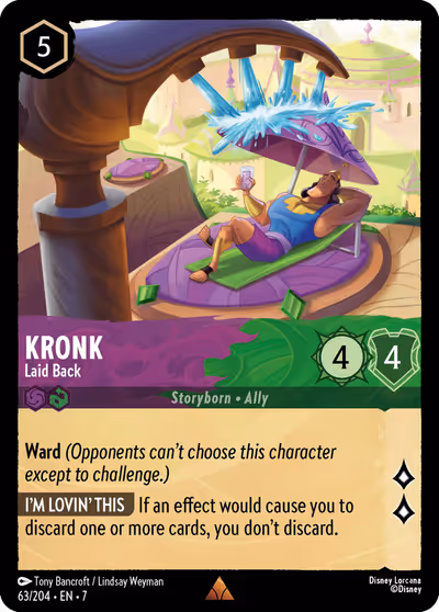 Kronk - Laid Back #63 Foil — Archazia's Island (Rare) · Disney Lorcana