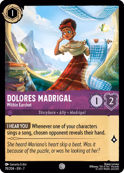 Dolores Madrigal - Within Earshot #78 — Archazia's Island (Common) · Disney Lorcana