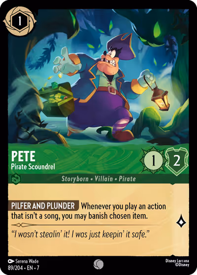 Pete - Pirate Scoundrel #89 — Archazia's Island (Common) · Disney Lorcana