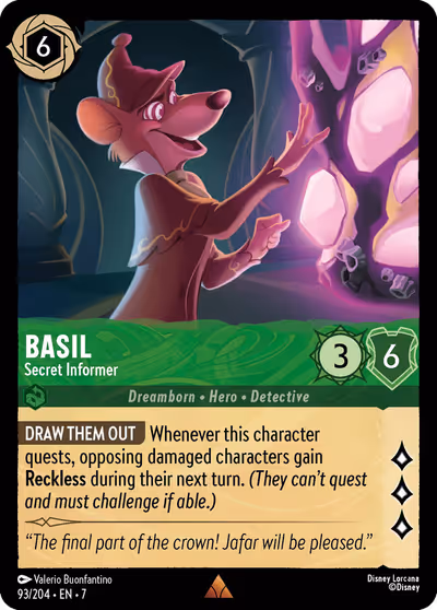 Basil - Secret Informer #93 Foil — Archazia's Island (Rare) · Disney Lorcana