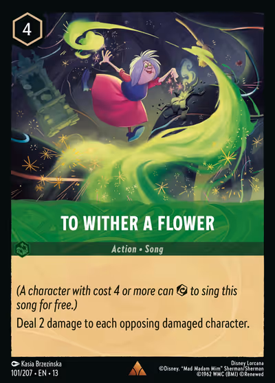 To Wither a Flower #101 Foil — Attack of the Vine! (Rare) · Disney Lorcana