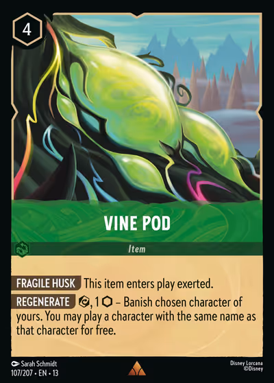Vine Pod #107 Foil — Attack of the Vine! (Rare) · Disney Lorcana