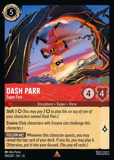 Dash Parr - Super Fast #109 — Attack of the Vine! (Rare) · Disney Lorcana