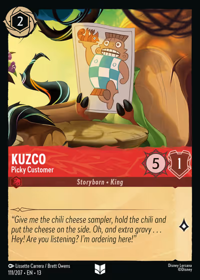 Kuzco - Picky Customer #111 — Attack of the Vine! (Uncommon) · Disney Lorcana