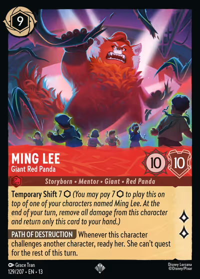 Ming Lee - Giant Red Panda #129 Foil — Attack of the Vine! (Super Rare) · Disney Lorcana