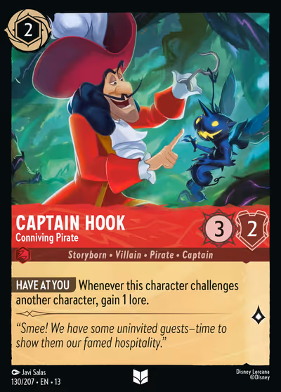Captain Hook - Conniving Pirate #130 — Attack of the Vine! (Uncommon) · Disney Lorcana