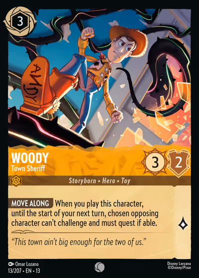 Woody - Town Sheriff #13 — Attack of the Vine! (Common) · Disney Lorcana