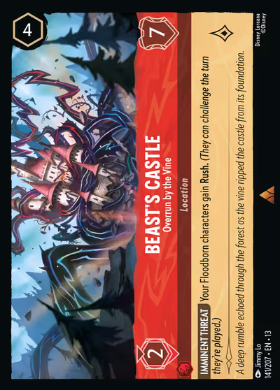 Beast's Castle - Overrun by the Vine #141 Foil — Attack of the Vine! (Rare) · Disney Lorcana