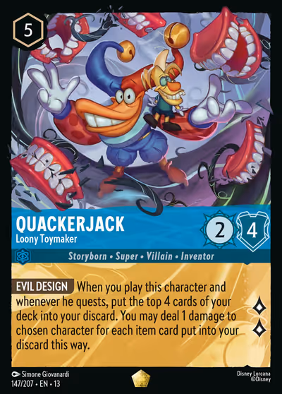 Quackerjack - Loony Toymaker #147 — Attack of the Vine! (Legendary) · Disney Lorcana