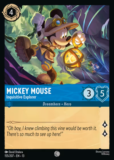 Mickey Mouse - Inquisitive Explorer #155 — Attack of the Vine! (Common) · Disney Lorcana