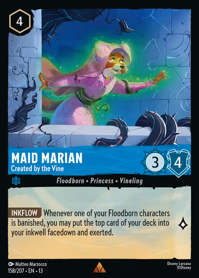 Maid Marian - Created by the Vine #158 Foil — Attack of the Vine! (Rare) · Disney Lorcana
