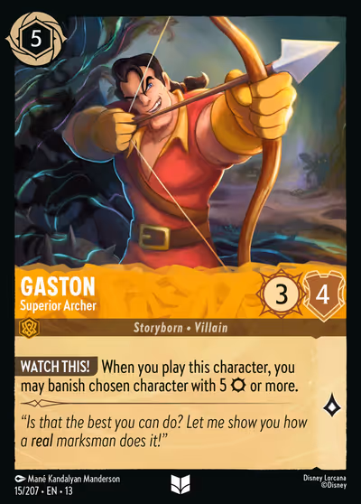 Gaston - Superior Archer #15 Foil — Attack of the Vine! (Uncommon) · Disney Lorcana