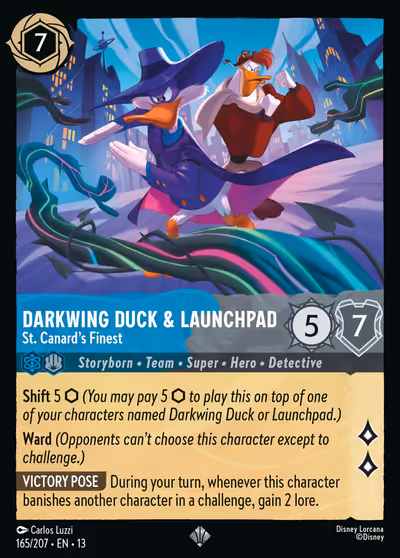 Darkwing Duck & Launchpad - St. Canard's Finest #165 Foil — Attack of the Vine! (Super Rare) · Disney Lorcana