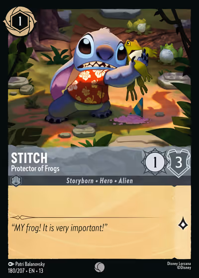 Stitch - Protector of Frogs #180 — Attack of the Vine! (Common) · Disney Lorcana