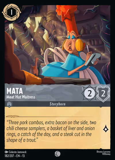 Mata - Meat Hut Waitress #182 — Attack of the Vine! (Common) · Disney Lorcana