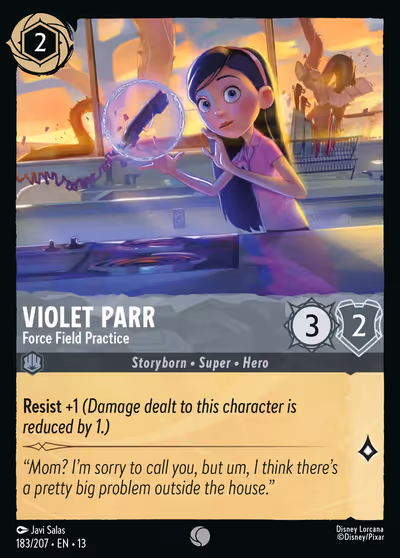 Violet Parr - Force Field Practice #183 — Attack of the Vine! (Common) · Disney Lorcana
