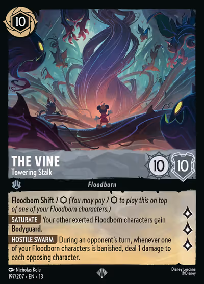 The Vine - Towering Stalk #197 Foil — Attack of the Vine! (Super Rare) · Disney Lorcana