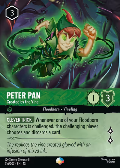 Peter Pan - Created by the Vine #216 Foil — Attack of the Vine! (Epic) · Disney Lorcana