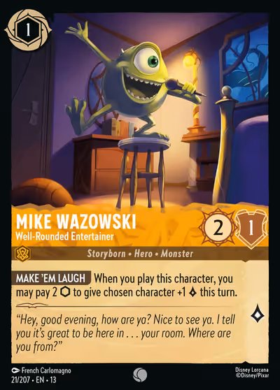 Mike Wazowski - Well-Rounded Entertainer #21 — Attack of the Vine! (Common) · Disney Lorcana
