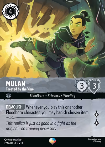 Mulan - Created by the Vine #224 Foil — Attack of the Vine! (Epic) · Disney Lorcana