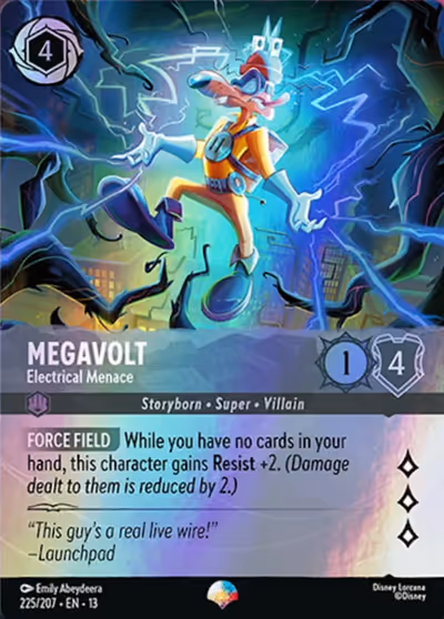 Megavolt - Electrical Menace #225 Foil — Attack of the Vine! (Epic) · Disney Lorcana