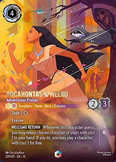 Pocahontas & Meeko - Adventurous Friends #227 Foil — Attack of the Vine! (Enchanted) · Disney Lorcana