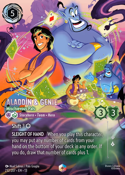 Aladdin & Genie - Mischievous Pals #232 Foil — Attack of the Vine! (Enchanted) · Disney Lorcana