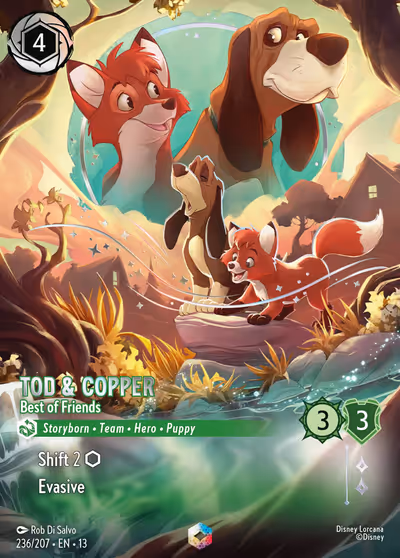 Tod & Copper - Best of Friends #236 Foil — Attack of the Vine! (Enchanted) · Disney Lorcana
