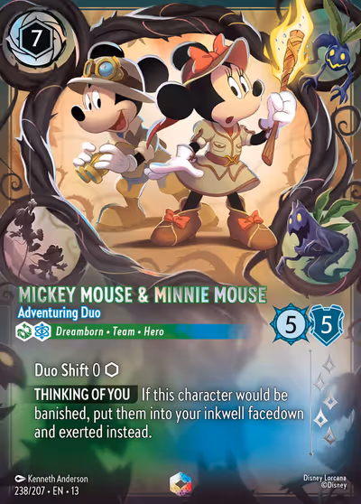 Mickey Mouse & Minnie Mouse - Adventuring Duo #238 Foil — Attack of the Vine! (Enchanted) · Disney Lorcana