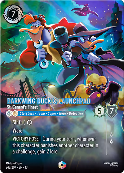Darkwing Duck & Launchpad - St. Canard's Finest #242 Foil — Attack of the Vine! (Enchanted) · Disney Lorcana