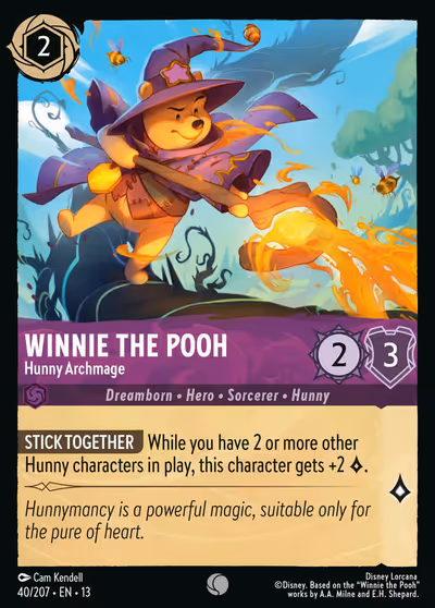 Winnie the Pooh - Hunny Archmage #40 — Attack of the Vine! (Common) · Disney Lorcana