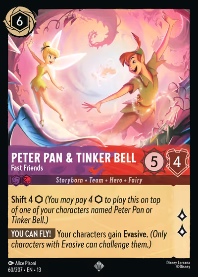 Peter Pan & Tinker Bell - Fast Friends #60 Foil — Attack of the Vine! (Super Rare) · Disney Lorcana