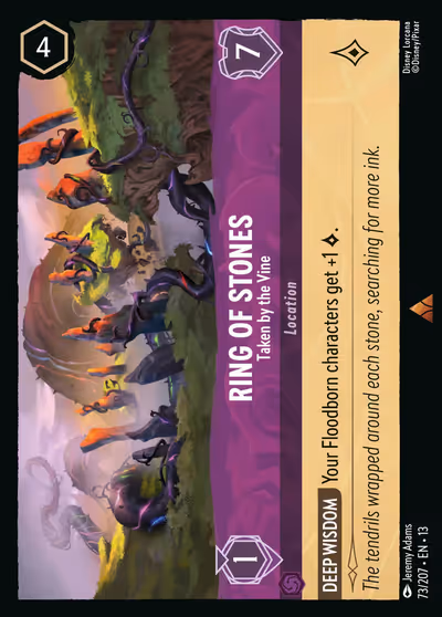 Ring of Stones - Taken by the Vine #73 Foil — Attack of the Vine! (Rare) · Disney Lorcana
