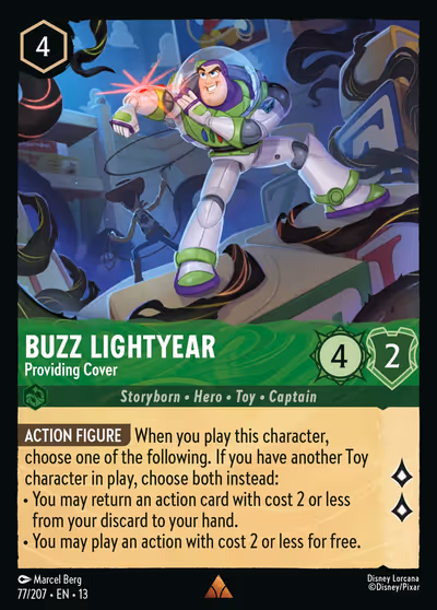 Buzz Lightyear - Providing Cover #77 Foil — Attack of the Vine! (Rare) · Disney Lorcana