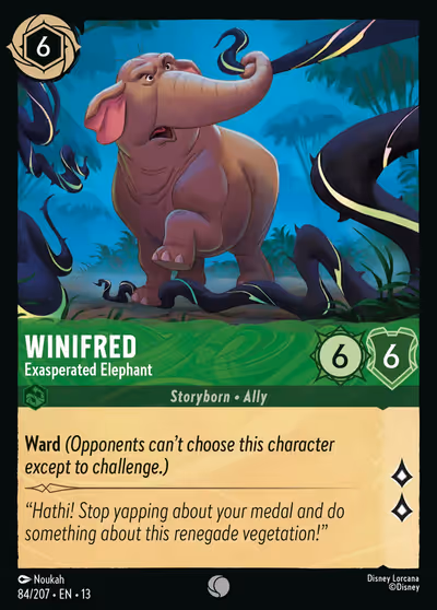 Winifred - Exasperated Elephant #84 — Attack of the Vine! (Common) · Disney Lorcana