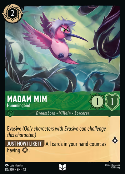 Madam Mim - Hummingbird #86 — Attack of the Vine! (Uncommon) · Disney Lorcana