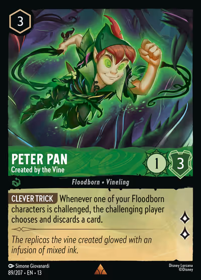 Peter Pan - Created by the Vine #89 Foil — Attack of the Vine! (Rare) · Disney Lorcana