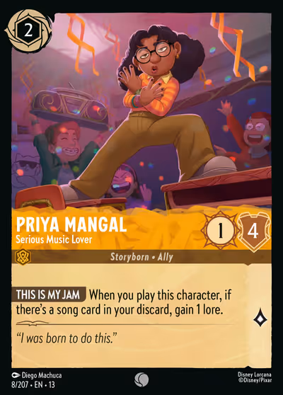 Priya Mangal - Serious Music Lover #8 Foil — Attack of the Vine! (Common) · Disney Lorcana