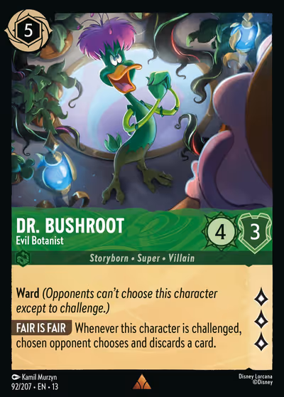 Dr. Bushroot - Evil Botanist #92 Foil — Attack of the Vine! (Rare) · Disney Lorcana