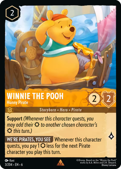 Winnie the Pooh - Hunny Pirate #3 — Azurite Sea (Rare) · Disney Lorcana